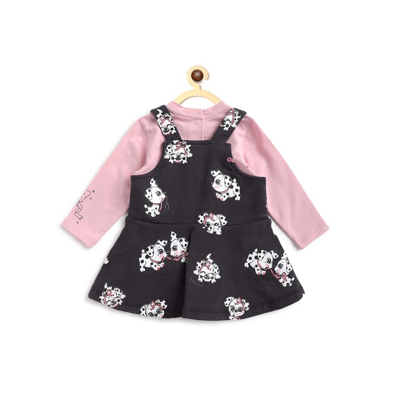 T-Shirt - Dungaree Skirt Set With Print (2Pc) image number 1